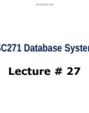 Lecture Database Systems - Lecture 27