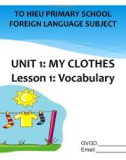 Unit 1 My clothes: Lesson 1 - Vocabulary