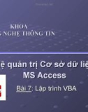 Hệ quản trị cơ sở dữ liệu MS Access - Bài 7