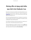 Hướng dẫn sử dụng mật khẩu tạm thời trên Outlook