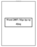 Word 2007: Mục lục tự động