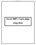 Excel 2007: Cách nhập công thức