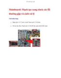 Mainboard: Mạch tạo xung clock các lỗi thường gặp và cách xử lý