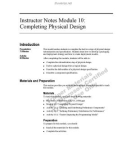 Instructor Notes Module 10: Completing Physical Design