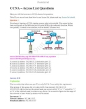 Chứng chỉ quốc tế ngành công nghệ thông tin CCNA – Access List Questions - Đề 1