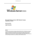 Microsoft Windows Server 2003 Network Access Quarantine Control