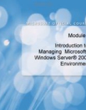 Module 1 Introduction to Managing Microsoft Windows Server 2008 Environment