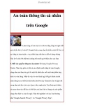 An toàn thông tin cá nhân trên Google