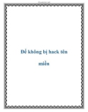 Để không bị hack tên miền