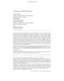 A Survey of BGP Security