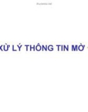 Bài giảng Xử lý thông tin mờ - Chương 1, 2