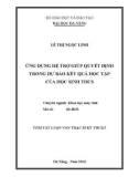 Luận văn thạc sĩ: Ứng dụng hệ trợ giúp quyết định trong dự báo kết quả học tập của học sinh THCS