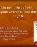 Báo cáo Phân tích hiệu quả chi phí: Tổng quan và trường hợp ứng dụng thực tế - TS. Lora Sabin