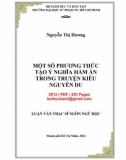 Luận văn Thạc sĩ Ngôn ngữ học: Một số phương thức tạo ý nghĩa hàm ẩn trong truyện Kiều Nguyễn Du