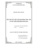 Luận văn tiến sĩ Văn học Việt Nam: Tiểu thuyết Việt Nam giai đoạn 1986 – 2014 từ góc nhìn phê bình sinh thái