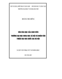Luận văn Thạc sĩ Văn hóa học: Văn hóa đọc của sinh viên trường Đại học Khoa học Xã hội và Nhân văn thuộc Đại học Quốc gia Hà Nội
