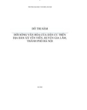 Luận văn Thạc sĩ Văn hóa học: Đời sống văn hóa của dân cư trên địa bàn xã Yên Viên, huyện Gia Lâm, thành phố Hà Nội