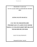 Luận văn Thạc sĩ Kinh tế: Các yếu tố ảnh hưởng đến tính hiệu quả của kiểm toán nội bộ trong các doanh nghiệp trên địa bàn Thành phố Hồ Chí Minh