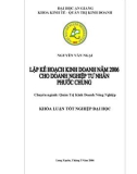 LUẬN TỐT NGHIỆP ĐẠI HỌC- Chuyên ngành: Quản Trị Kinh Doanh Nông Nghiệp