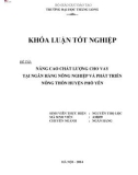 Khóa luận tốt nghiệp: Nâng cao chất lượng cho vay tại Ngân hàng Nông nghiệp và Phát triển Nông thôn huyện Phổ Yên