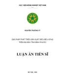 Luận án Tiến sĩ: Giải pháp phát triển sản xuất điều bền vững trên địa bàn tỉnh Bình Phước