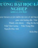 Bài thảo luận nhóm môn Quản lý rừng phòng hộ