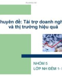 Chuyên đề Tài trợ doanh nghiệp và thị trường hiệu quả