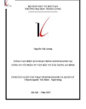 Tóm tắt Luận văn Thạc sĩ Kinh doanh và quản lý: Nâng cao hiệu quả hoạt động kinh doanh tại công ty cổ phần tư vấn đầu tư xây dựng An Bình