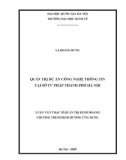 Luận văn Thạc sĩ Quản lý kinh tế: Quản trị dự án công nghệ thông tin tại Sở Tư pháp thành phố Hà Nội