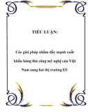 TIỂU LUẬN: Các giải pháp nhằm đẩy mạnh xuất khẩu hàng thủ công mỹ nghệ của Việt Nam sang hai thị trường EU