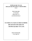 Tiểu luận: Tác động của mạng xã hội facebook đối với sinh viên khoa PR - Trường đại học Văn Lang