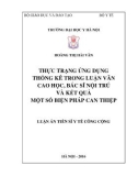 Luận án Tiến sĩ Y tế công cộng: Thực trạng ứng dụng thống kê trong Luận văn cao học, Bác sĩ nội trú và kết quả một số biện pháp can thiệp