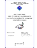 Luận văn: Phân tích hiệu quả hoạt động kinh doanh của trung tâm nước sạch & VSMT nông thôn Vĩnh Long