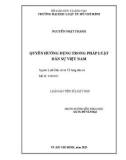 Luận án Tiến sĩ Luật học: Quyền hưởng dụng trong pháp luật dân sự Việt Nam
