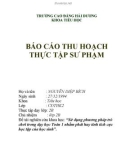 Báo cáo thực tập sư phạm: Sử dụng phương pháp trò chơi trong dạy học Toán 1 nhằm phát huy tính tích cực học tập của học sinh - Nguyễn Diệp Bích