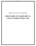 Bài tập nhóm Chính sách xóa đói giảm nghèo: Định nghĩa về nghèo đói và chuẩn nghèo ở Việt Nam