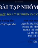 Bài tập nhóm học phần: Địa lý tự nhiên các châu 1