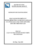 Tóm tắt Luận văn Thạc sĩ Kinh tế phát triển: Đào tạo nguồn nhân lực hành chính công cấp huyện Laongam của tỉnh Saravanh, nước Cộng hòa Dân chủ Nhân dân Lào