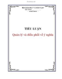 TIỂU LUẬN: Quản lý và điều phối về ý nghĩa