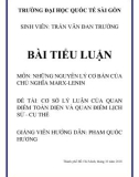 Bài tiểu luận: Cơ sở lý luận của quan điểm toàn diện và quan điểm lịch sử - cụ thể