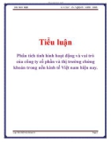 Tiểu luận: Phân tích tình hình hoạt động và vai trò của công ty cổ phần và thị trường chứng khoán trong nền kinh tế Việt nam hiện nay