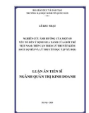 Luận án Tiến sĩ Quản trị kinh doanh: Nghiên cứu ảnh hưởng của một số yếu tố đến ý định mua xanh của giới trẻ Việt Nam (Tiếp cận theo lý thuyết kiểm soát sợ hãi và lý thuyết học tập xã hội)