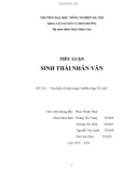 Tiểu luận sinh thái nhân văn - Tìm hiểu về tình trạng ô nhiễm sông Tô Lịch