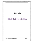 Tiểu luận: Đánh thuế vào tiết kiệm