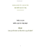 Tiểu luận: Làm gì để tránh sai lầm khi ra quyết định?