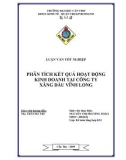 Luận văn: Phân tích kết quả hoạt động kinh doanh tại công ty xăng dầu Vĩnh Long