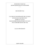 Luận án Tiến sĩ Kinh tế: Các nhân tố ảnh hưởng đến việc vận dụng kế toán quản trị chiến lược - nghiên cứu tại các doanh nghiệp kinh doanh dịch vụ du lịch ở các tỉnh miền Trung Việt Nam