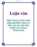 Luận văn: Thực trạng và một số giải pháp góp phần nâng cao hiệu quả sản xuất kinh doanh cho Công ty Vietsurestar