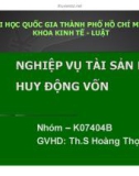 Tiểu luận: Nghiệp vụ tài sản nợ - huy động vốn