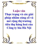 Luận văn: Thực trạng và các giải pháp nhằm củng cố và mở rộng thị trường tiêu thụ hàng hoá của Công ty bia Hà Nội